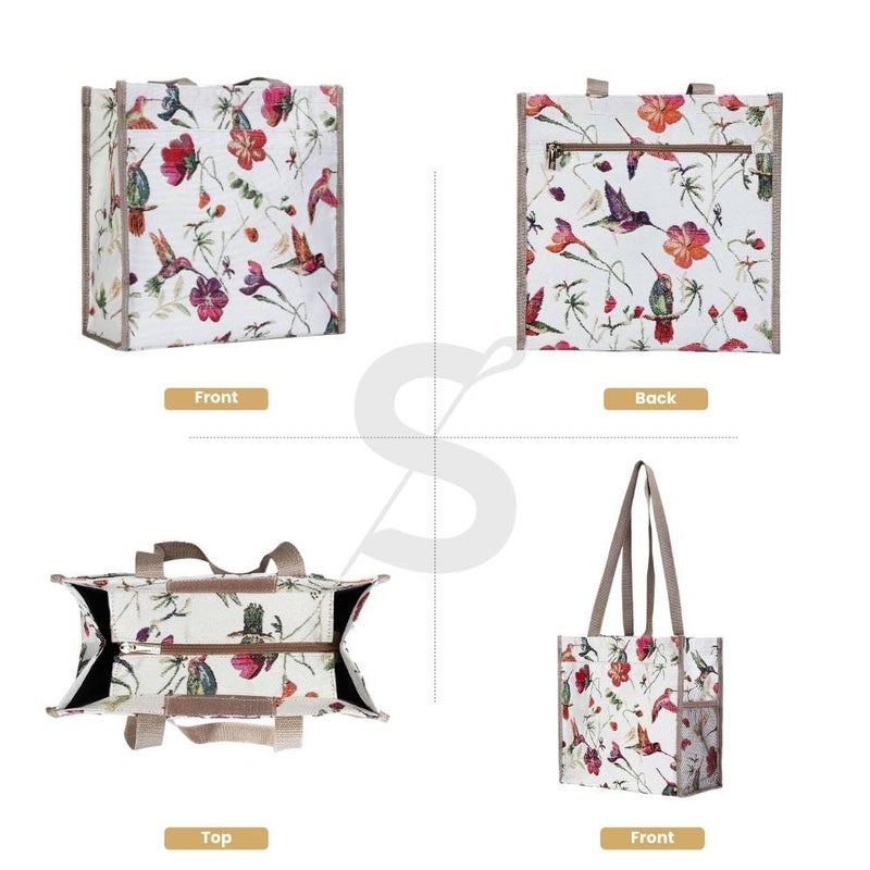 Signare Tapestry Shoulder Bag Shopping Bag for Women with Hummingbird Design (Shop-HUMM) - Image 2
